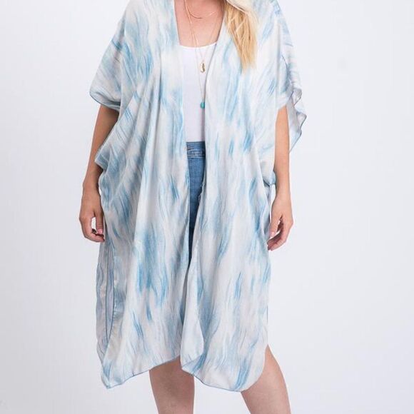 Zebra print‎ short sleeve maxi plus size kimono - Picture 4 of 4